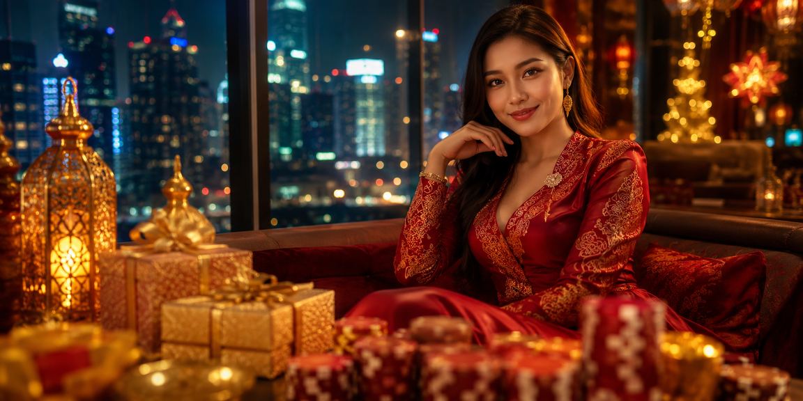 Suasana santai di kafe dengan layar menampilkan informasi bonus dan dukungan pelanggan digital