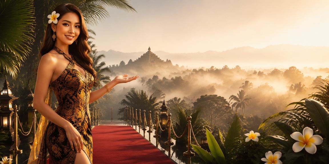 Model elegan menikmati hiburan kasino digital dengan suasana mewah dan pencahayaan premium