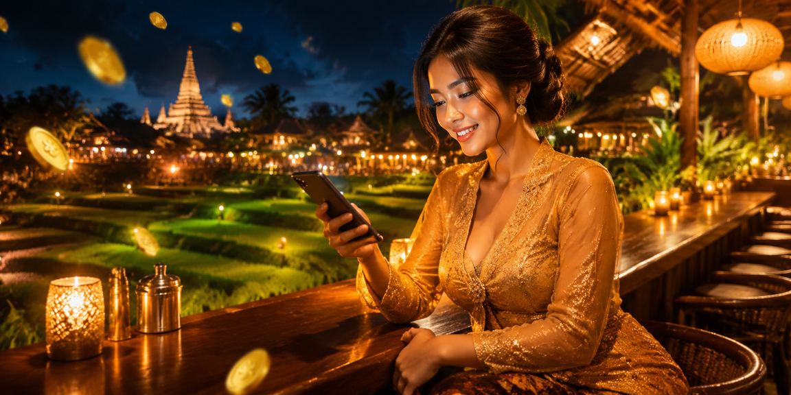 Model perempuan memainkan permainan kartu di lingkungan kasino premium dengan ekspresi fokus